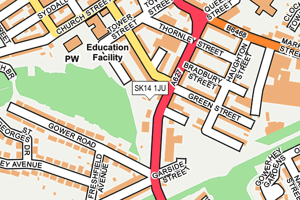 SK14 1JU map - OS OpenMap – Local (Ordnance Survey)