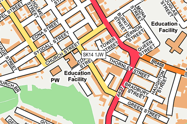 SK14 1JW map - OS OpenMap – Local (Ordnance Survey)