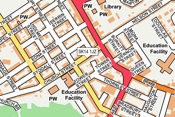 SK14 1JZ map - OS OpenMap – Local (Ordnance Survey) SK14 1JZ map - OS OpenMap – Local (Ordnance Survey)