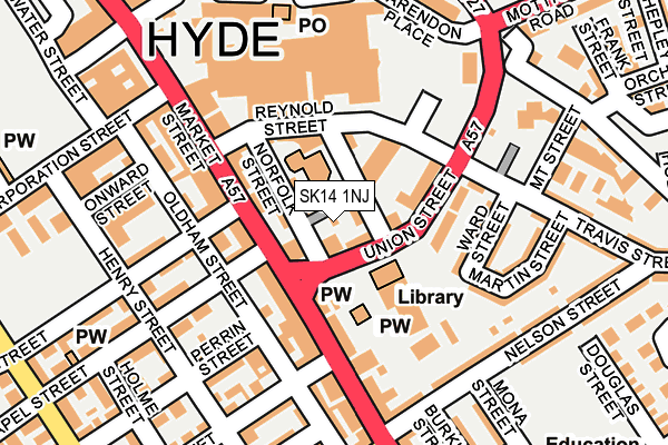 SK14 1NJ map - OS OpenMap – Local (Ordnance Survey)