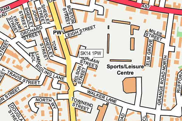 SK14 1PW map - OS OpenMap – Local (Ordnance Survey) SK14 1PW map - OS OpenMap – Local (Ordnance Survey)