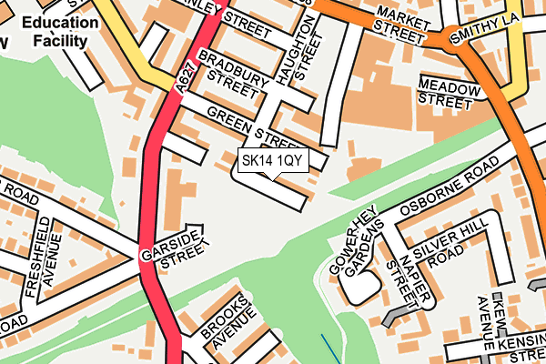 SK14 1QY map - OS OpenMap – Local (Ordnance Survey)