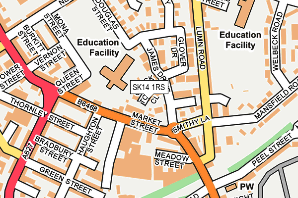 SK14 1RS map - OS OpenMap – Local (Ordnance Survey)