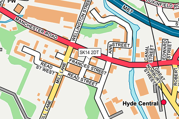 SK14 2DT map - OS OpenMap – Local (Ordnance Survey)