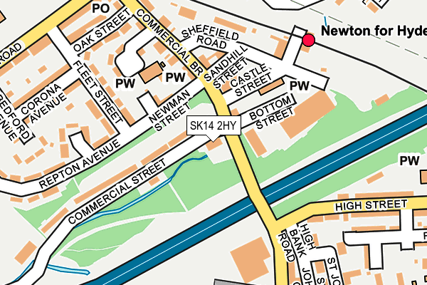 SK14 2HY map - OS OpenMap – Local (Ordnance Survey)
