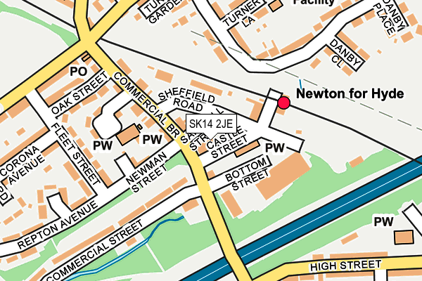 SK14 2JE map - OS OpenMap – Local (Ordnance Survey)