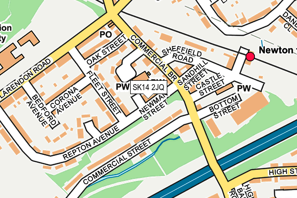 SK14 2JQ map - OS OpenMap – Local (Ordnance Survey)