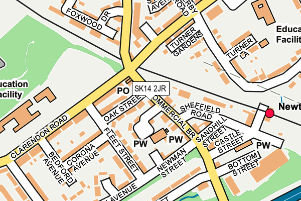 SK14 2JR map - OS OpenMap – Local (Ordnance Survey) SK14 2JR map - OS OpenMap – Local (Ordnance Survey)