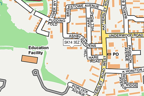 SK14 3EZ map - OS OpenMap – Local (Ordnance Survey) SK14 3EZ map - OS OpenMap – Local (Ordnance Survey)