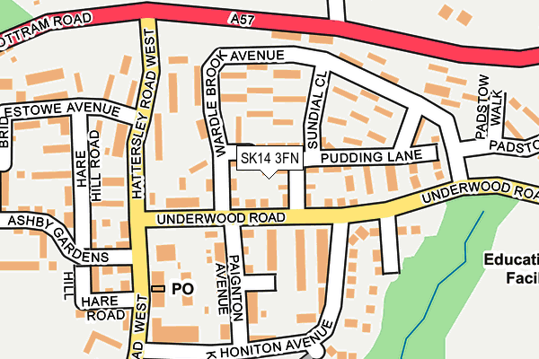 SK14 3FN map - OS OpenMap – Local (Ordnance Survey) SK14 3FN map - OS OpenMap – Local (Ordnance Survey)