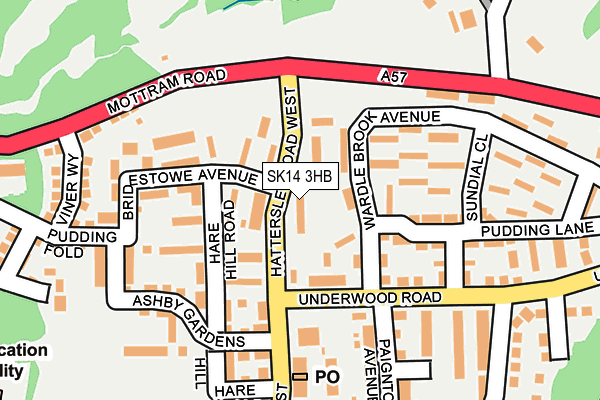 SK14 3HB map - OS OpenMap – Local (Ordnance Survey) SK14 3HB map - OS OpenMap – Local (Ordnance Survey)