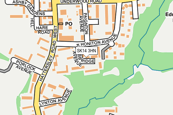 SK14 3HN map - OS OpenMap – Local (Ordnance Survey) SK14 3HN map - OS OpenMap – Local (Ordnance Survey)