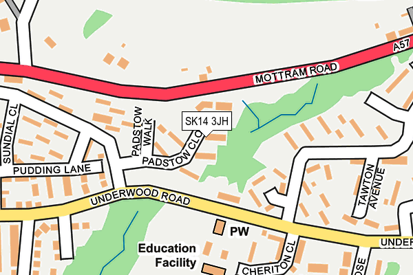SK14 3JH map - OS OpenMap – Local (Ordnance Survey)