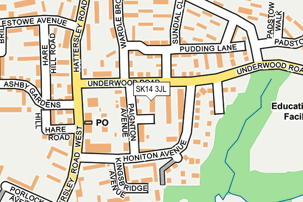 SK14 3JL map - OS OpenMap – Local (Ordnance Survey) SK14 3JL map - OS OpenMap – Local (Ordnance Survey)