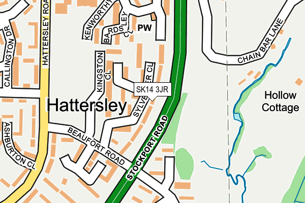 SK14 3JR map - OS OpenMap – Local (Ordnance Survey) SK14 3JR map - OS OpenMap – Local (Ordnance Survey)