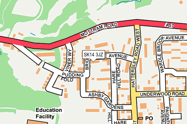 SK14 3JZ map - OS OpenMap – Local (Ordnance Survey) SK14 3JZ map - OS OpenMap – Local (Ordnance Survey)