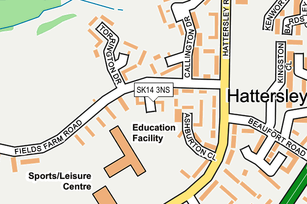 SK14 3NS map - OS OpenMap – Local (Ordnance Survey)