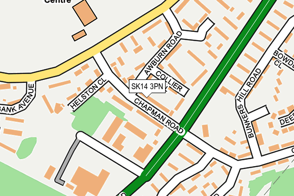 SK14 3PN map - OS OpenMap – Local (Ordnance Survey) SK14 3PN map - OS OpenMap – Local (Ordnance Survey)