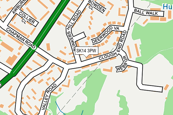 SK14 3PW map - OS OpenMap – Local (Ordnance Survey) SK14 3PW map - OS OpenMap – Local (Ordnance Survey)