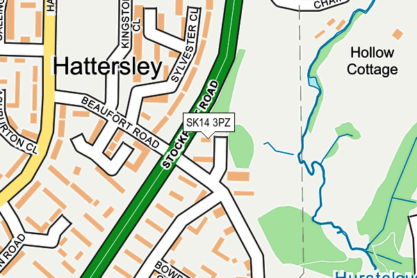 SK14 3PZ map - OS OpenMap – Local (Ordnance Survey) SK14 3PZ map - OS OpenMap – Local (Ordnance Survey)