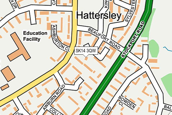 SK14 3QW map - OS OpenMap – Local (Ordnance Survey) SK14 3QW map - OS OpenMap – Local (Ordnance Survey)