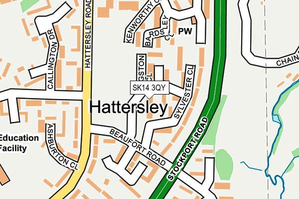 SK14 3QY map - OS OpenMap – Local (Ordnance Survey) SK14 3QY map - OS OpenMap – Local (Ordnance Survey)