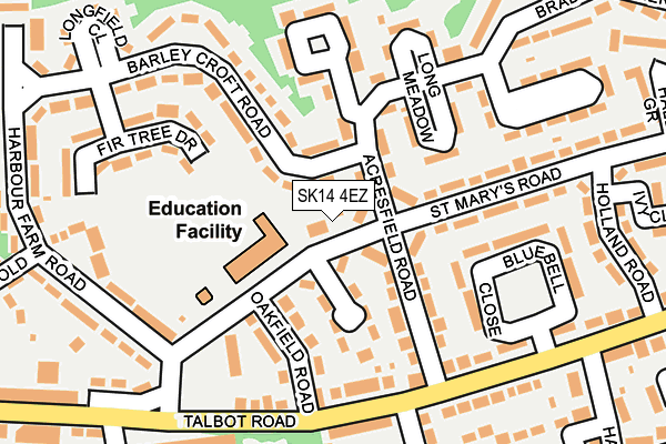 SK14 4EZ map - OS OpenMap – Local (Ordnance Survey)