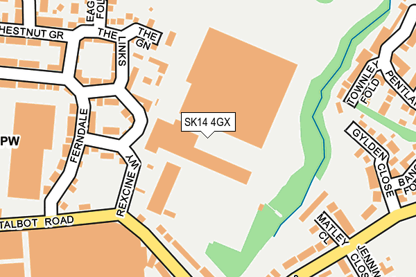SK14 4GX map - OS OpenMap – Local (Ordnance Survey) SK14 4GX map - OS OpenMap – Local (Ordnance Survey)