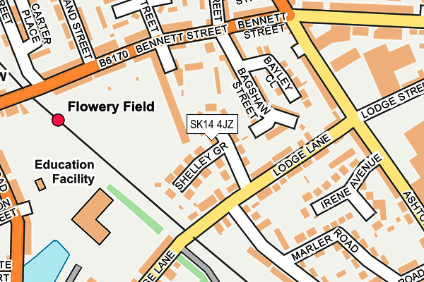SK14 4JZ map - OS OpenMap – Local (Ordnance Survey)
