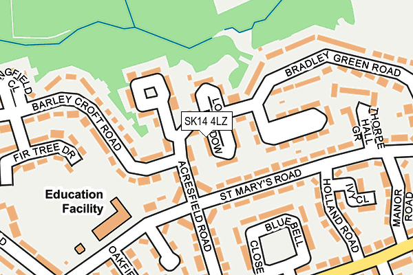 SK14 4LZ map - OS OpenMap – Local (Ordnance Survey)
