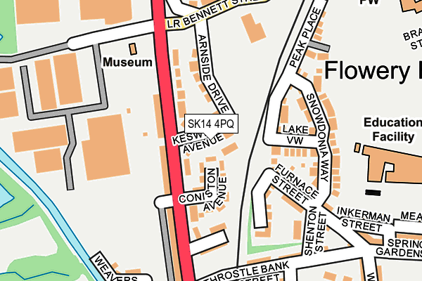 SK14 4PQ map - OS OpenMap – Local (Ordnance Survey)