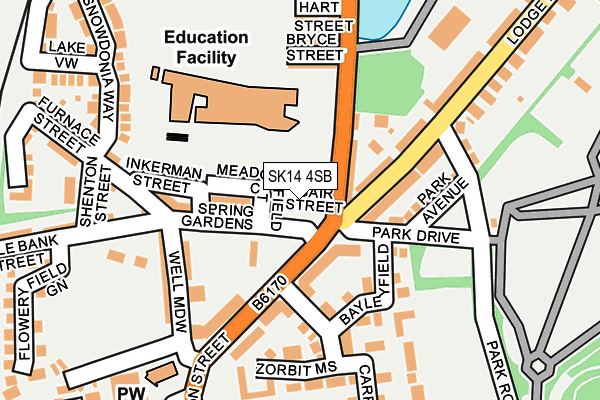 SK14 4SB map - OS OpenMap – Local (Ordnance Survey) SK14 4SB map - OS OpenMap – Local (Ordnance Survey)
