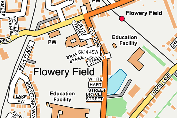 SK14 4SW map - OS OpenMap – Local (Ordnance Survey)