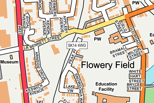 SK14 4WG map - OS OpenMap – Local (Ordnance Survey)