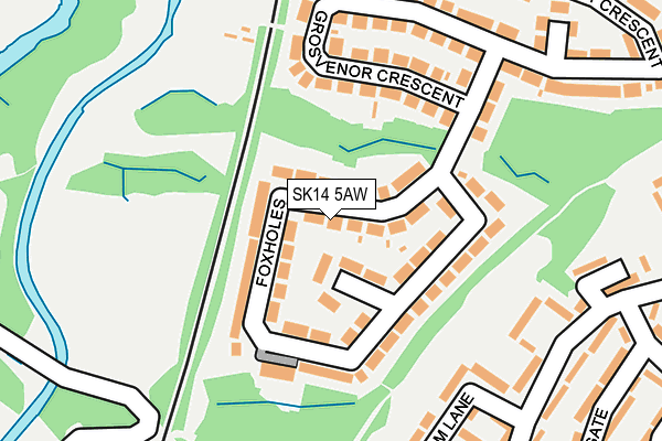 SK14 5AW map - OS OpenMap – Local (Ordnance Survey) SK14 5AW map - OS OpenMap – Local (Ordnance Survey)