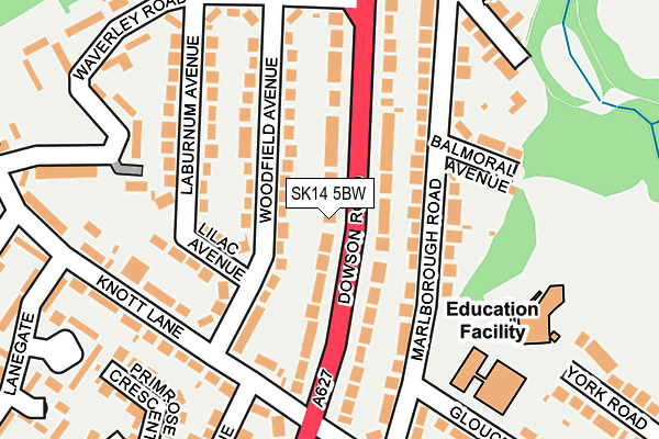 SK14 5BW map - OS OpenMap – Local (Ordnance Survey) SK14 5BW map - OS OpenMap – Local (Ordnance Survey)