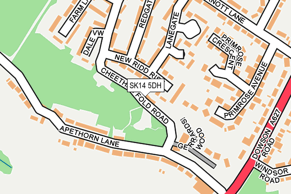 SK14 5DH map - OS OpenMap – Local (Ordnance Survey) SK14 5DH map - OS OpenMap – Local (Ordnance Survey)