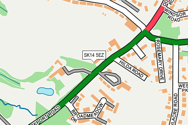 SK14 5EZ map - OS OpenMap – Local (Ordnance Survey)