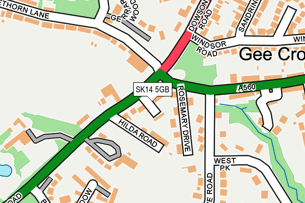 SK14 5GB map - OS OpenMap – Local (Ordnance Survey)