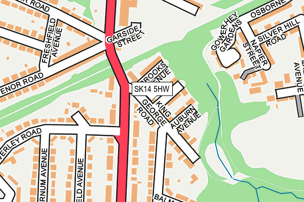 SK14 5HW map - OS OpenMap – Local (Ordnance Survey) SK14 5HW map - OS OpenMap – Local (Ordnance Survey)