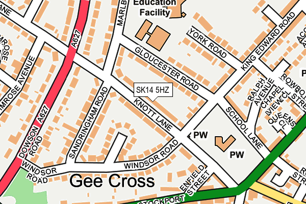 SK14 5HZ map - OS OpenMap – Local (Ordnance Survey)