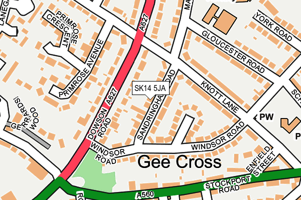 SK14 5JA map - OS OpenMap – Local (Ordnance Survey)