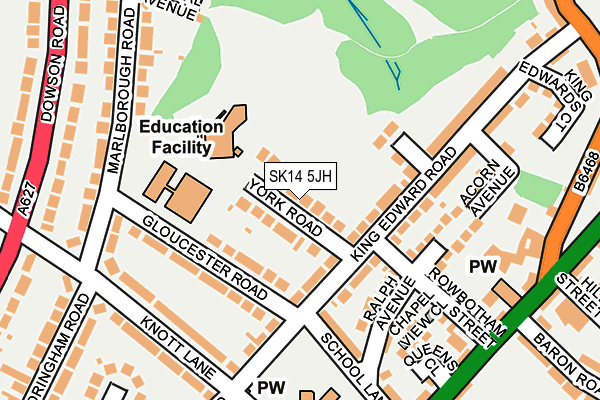 SK14 5JH map - OS OpenMap – Local (Ordnance Survey)