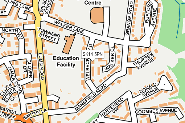 SK14 5PN map - OS OpenMap – Local (Ordnance Survey) SK14 5PN map - OS OpenMap – Local (Ordnance Survey)