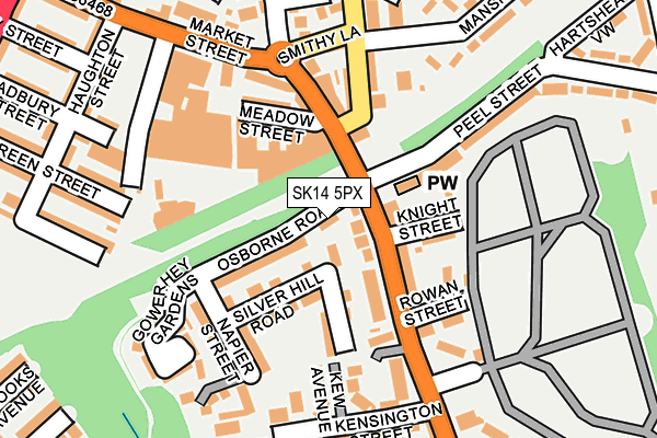 SK14 5PX map - OS OpenMap – Local (Ordnance Survey) SK14 5PX map - OS OpenMap – Local (Ordnance Survey)
