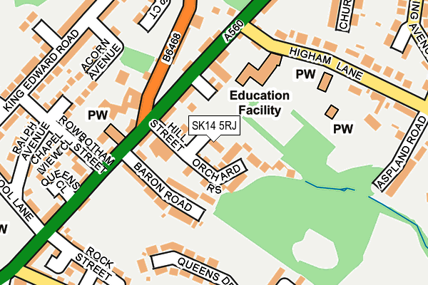 SK14 5RJ map - OS OpenMap – Local (Ordnance Survey) SK14 5RJ map - OS OpenMap – Local (Ordnance Survey)
