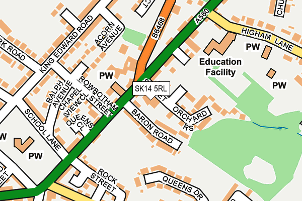 SK14 5RL map - OS OpenMap – Local (Ordnance Survey) SK14 5RL map - OS OpenMap – Local (Ordnance Survey)