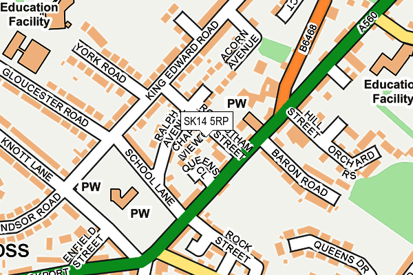 SK14 5RP map - OS OpenMap – Local (Ordnance Survey) SK14 5RP map - OS OpenMap – Local (Ordnance Survey)
