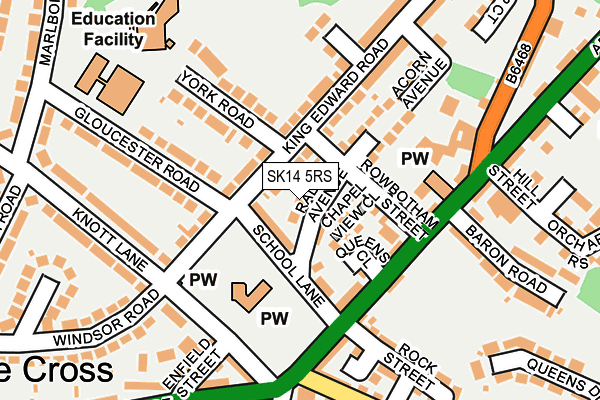 SK14 5RS map - OS OpenMap – Local (Ordnance Survey) SK14 5RS map - OS OpenMap – Local (Ordnance Survey)