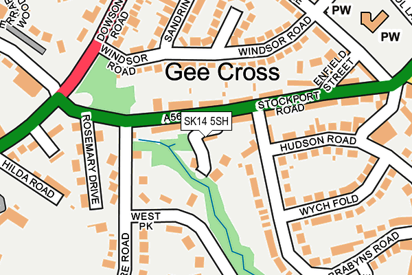 SK14 5SH map - OS OpenMap – Local (Ordnance Survey)